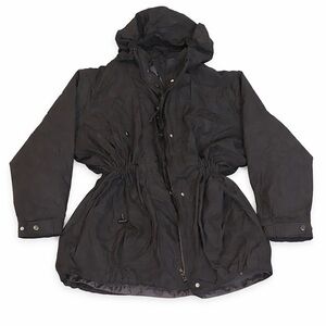 Woman Within Black Hooded Utility Anorak Jacket